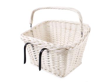 Zdjęcie: Kosz rowerowy 40x27x20x25/37 cm prostokątny perłowy TIN TOURS