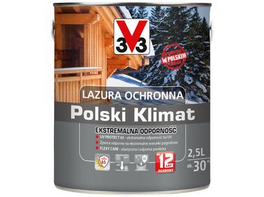Zdjęcie: Lazura ochronna Polski Klimat Ekstremalna Odporność Sosna oregońska 2,5 L V33
