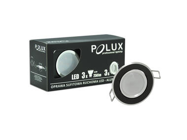 Zdjęcie: Oprawki podtynkowe LED Sun aluminiowe 3in1 okragle czarne szczorkowane trójpak POLUX