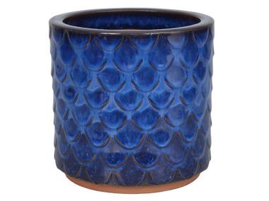 Zdjęcie: Donica ceramika szkliwiona Cylinder 22x20 cm niebieski CERMAX