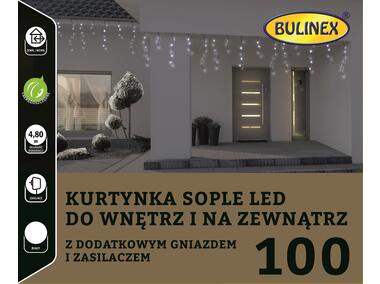 Zdjęcie: Kurtyna Sople 100 lampek - 5 m biały BULINEX