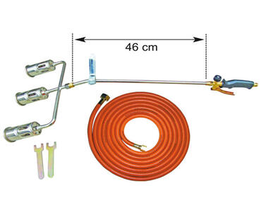 Zdjęcie: Palnik dekarski z potrójną dyszą 50 mm, wąż 5 m PROLINE