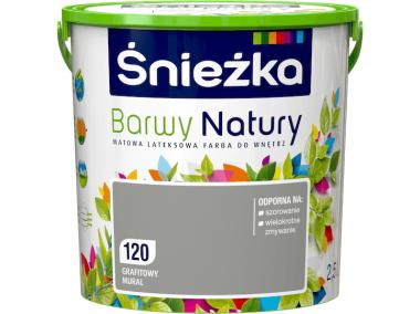 Zdjęcie: Farba do ścian i sufitów grafitowy mural 2,5 L ŚNIEŻKA