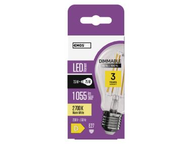 Zdjęcie: Żarówka LED Filament A60 E27 7,5 W (75 W), 1055 lm ciepła biel, ściemnialna EMOS