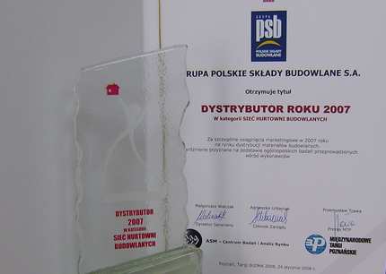 Po raz 6 Grupa PSB została Dystrybutorem Roku 2007